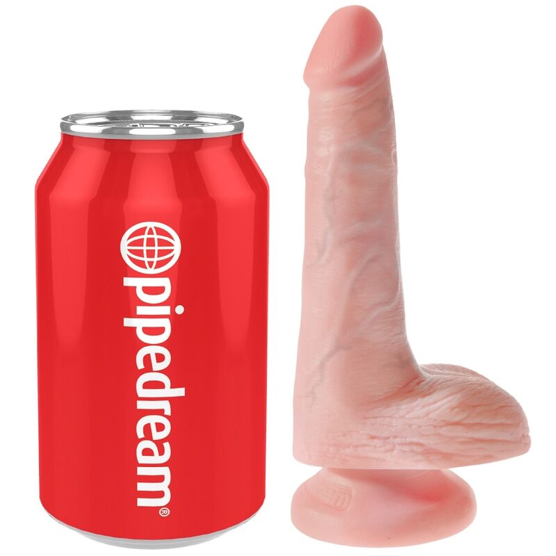 KING COCK dildo realistico strap on con testicoli, 13,5 cm
