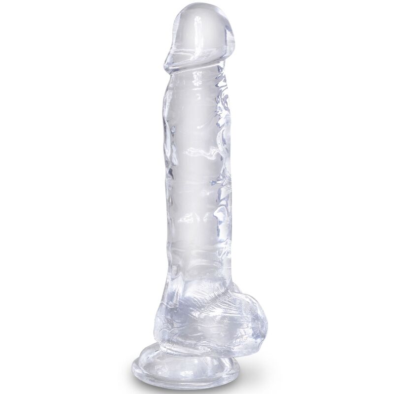 Strap on dildo trasparente KING COCK Clear con testicoli