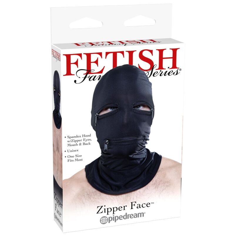 Maschera per la testa Fetish Fantasy Series con cerniere