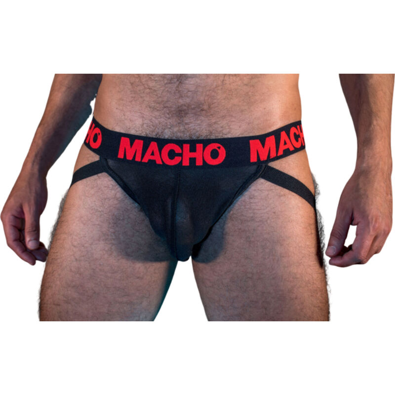 Jockstrap MACHO MX26X2 nero e rosso