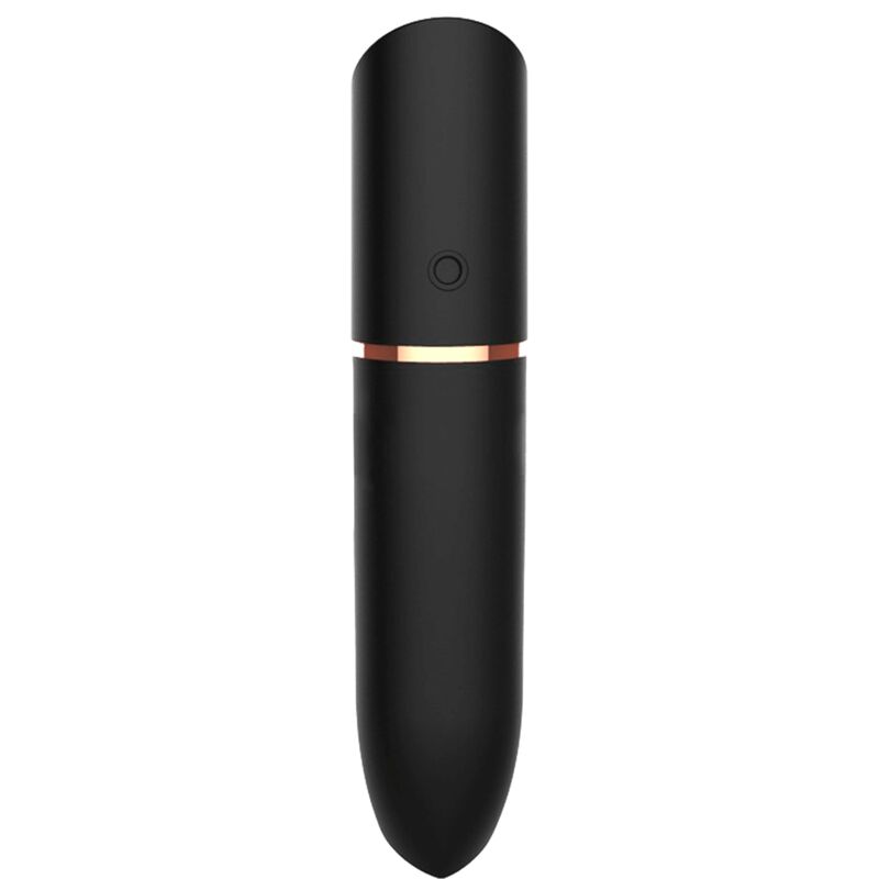Mini vibratore a forma di rossetto con 10 modalità e silicone morbido nero ADRIEN LASTIC