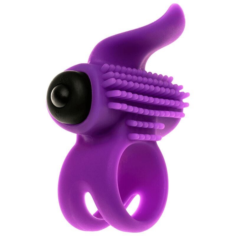 Anello vibrante per coppia con stimolazione a linguetta viola ADRIEN LASTIC