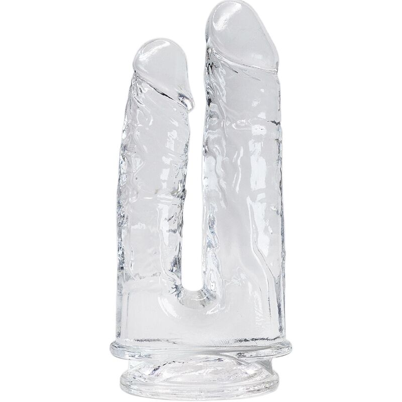 Dildo doppio realistico trasparente per un intenso gioco di coppia ALIVE