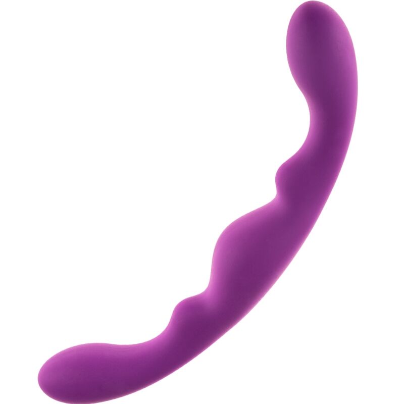 Dildo doppio per stimolazione simultanea in silicone, 25 cm, viola ALIVE