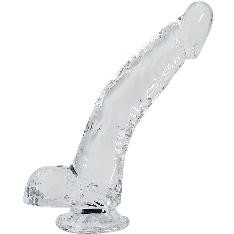Dildo realistico trasparente da 22 cm con rilievi per una penetrazione intensa ALIVE