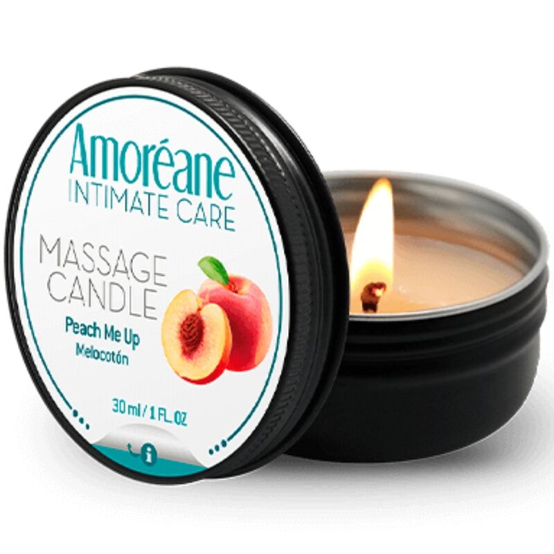 Candela da massaggio alla pesca per massaggi sensuali di coppia, 30 ml AMOREANE