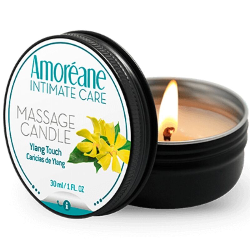 Candela da massaggio allo ylang con olio caldo per un massaggio sensuale di coppia AMOREANE
