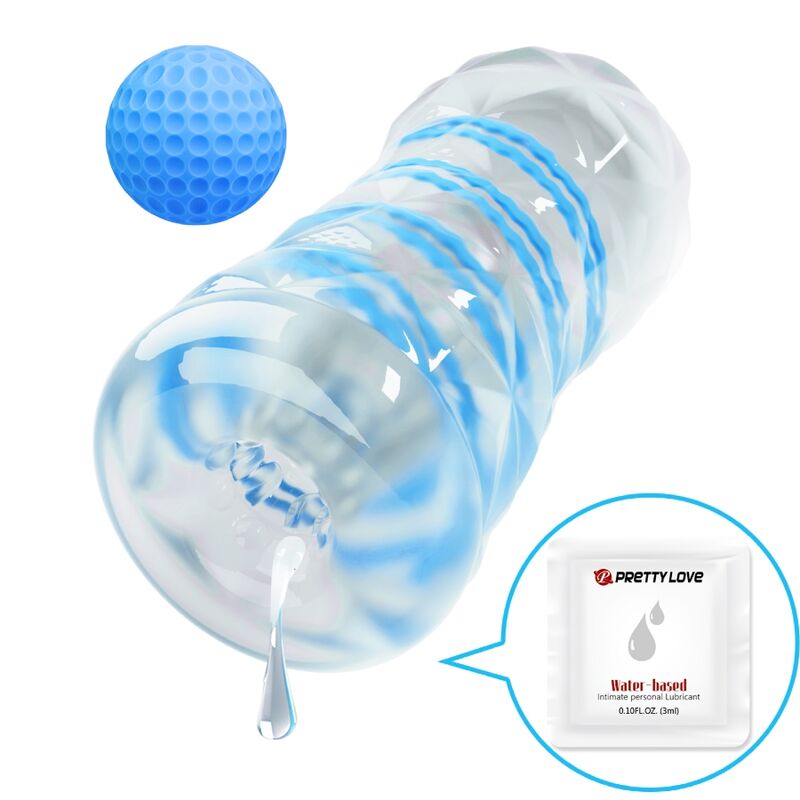 Masturbatore compatto Pretty Love con spirali blu