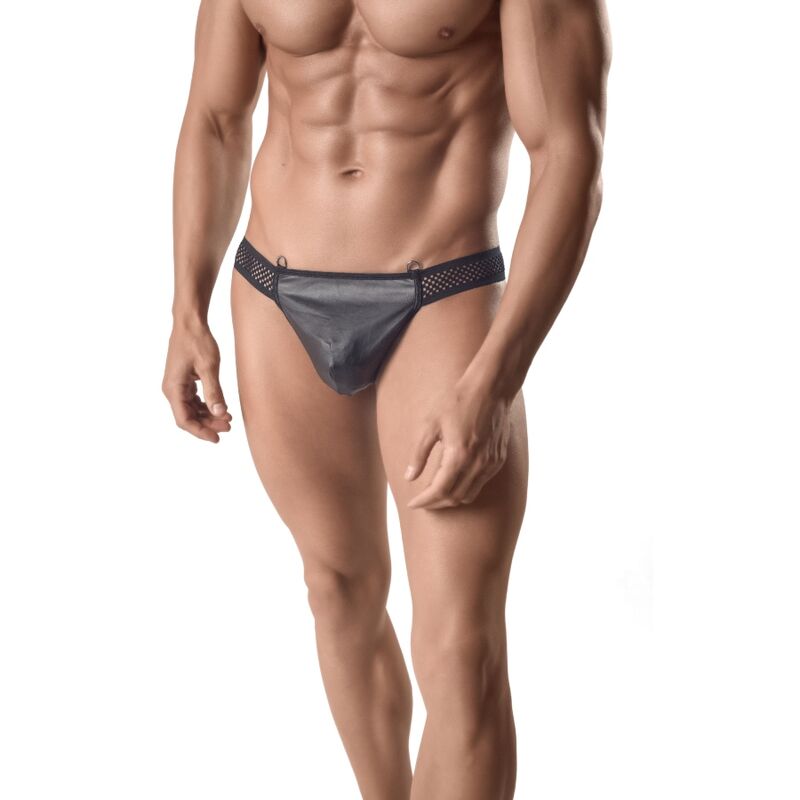 Perizoma da uomo in pelle e mesh, comodo e seducente, 2XL ANAIS MEN