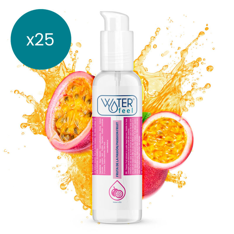 Gel lubrificante al frutto della passione 175 ml, a base d’acqua, effetto scorrevole a lunga durata WATERFEEL