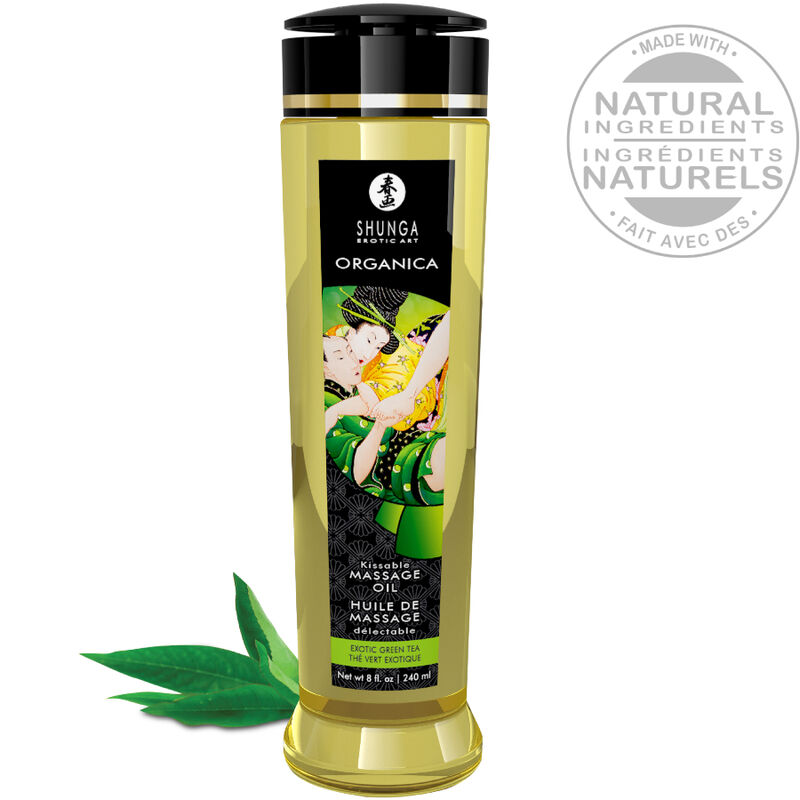 Olio da massaggio Shunga al tè verde, 240 ml