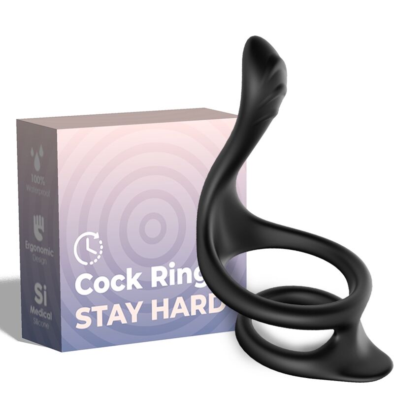 ARMONY Tail Double Anal Ring: anello fallico senza vibrazioni, nero
