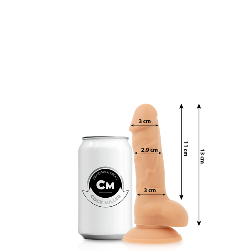 Dildo realistico in silicone da 13 cm, a doppia densità e flessibile COCK MILLER