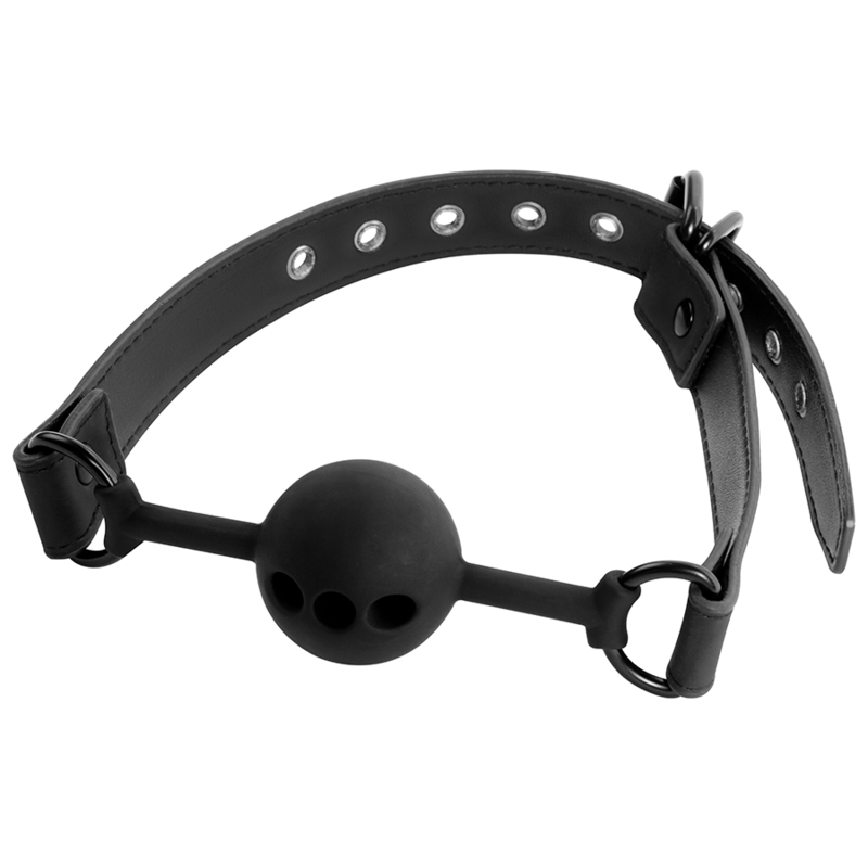 FETISH SUBMISSIVE bavaglio con sfera in silicone e nove aperture