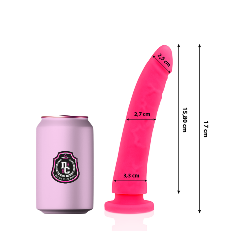 Dildo DELTACLUB in silicone medicale, rosa, 17 cm
