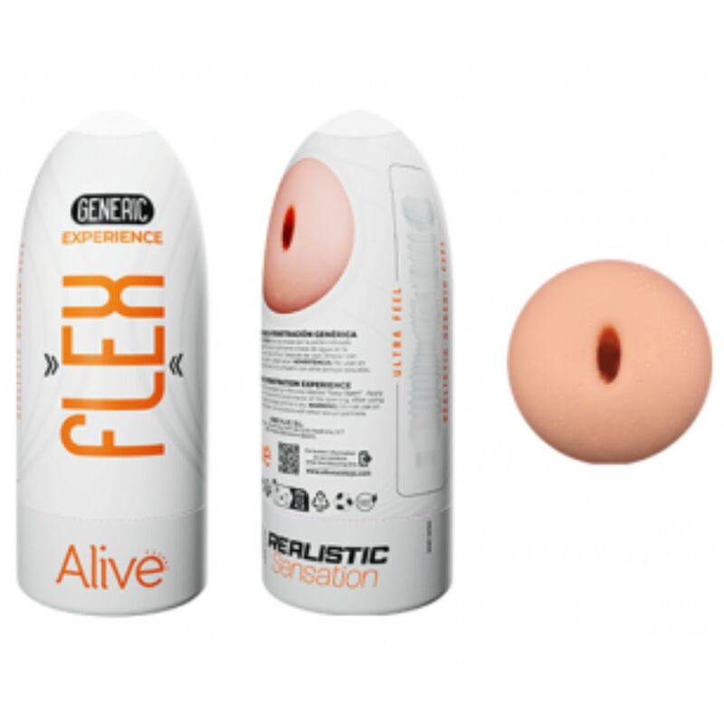 Masturbatore con impugnatura flessibile per sensazioni intense, taglia M ALIVE
