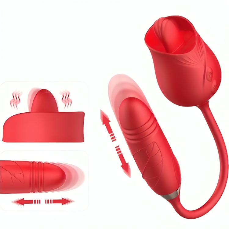 Armony Delight Vibratore A Fiore Con Spinta E Lingua Rossa