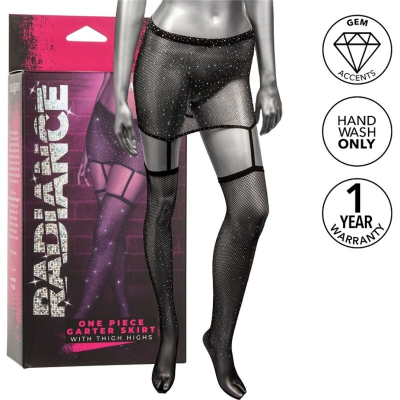 CalExotics Radiance minigonna reggicalze con calze