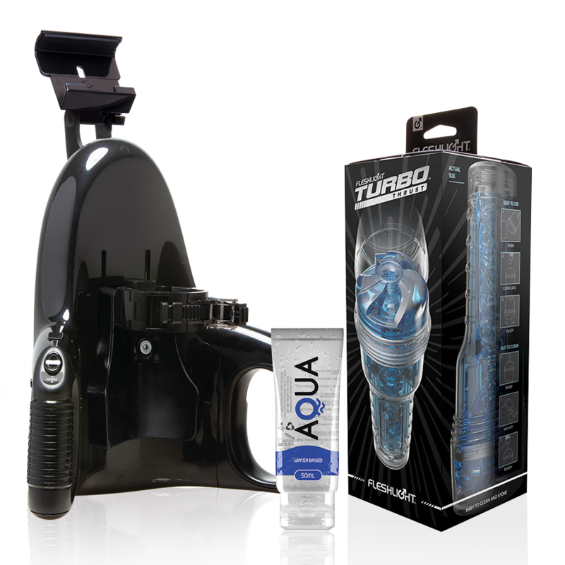Set masturbatore con canale Turbo e supporto Launch per un intenso effetto fellatio FLESHLIGHT