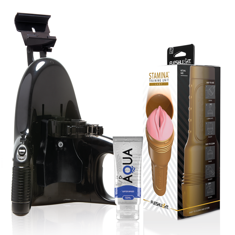 Set masturbatore con funzione di allenamento e masturbatore automatico per una maggiore resistenza FLESHLIGHT