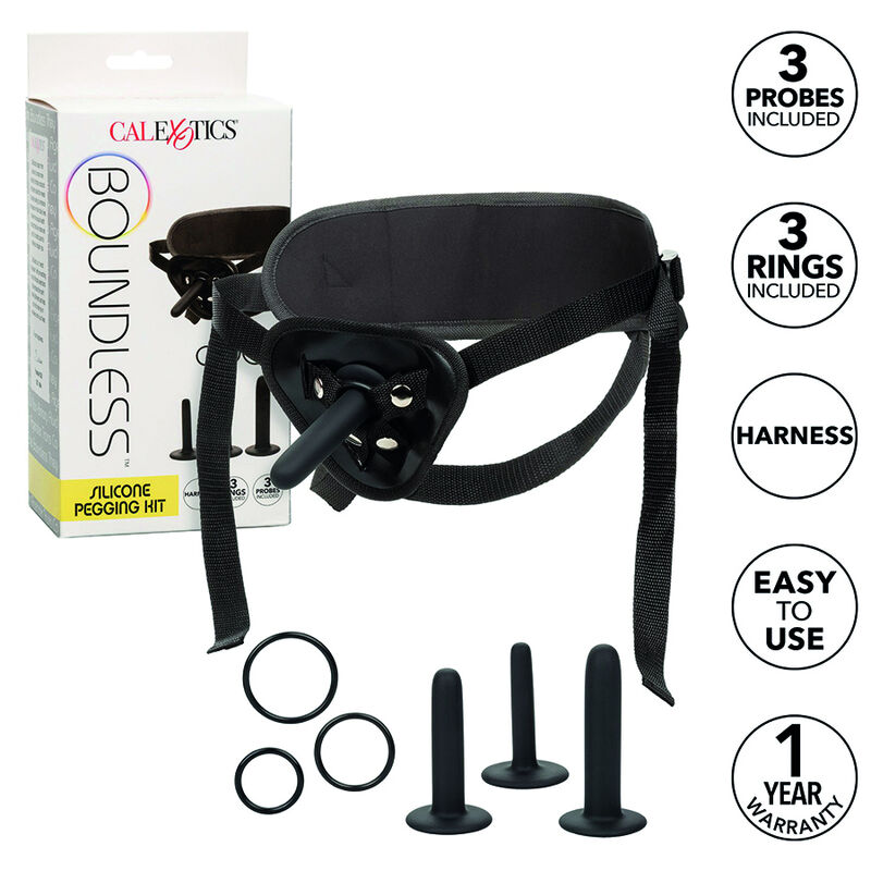 Set di imbracatura strap-on CalExotics Boundless con protesi