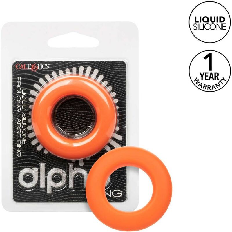 CalExotics Alpha Prolong Large anello fallico senza vibrazione, arancione