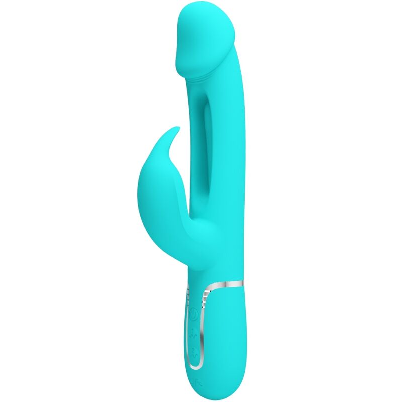 Pretty Love Kampas, vibratore rabbit con lingua mobile, verde acqua