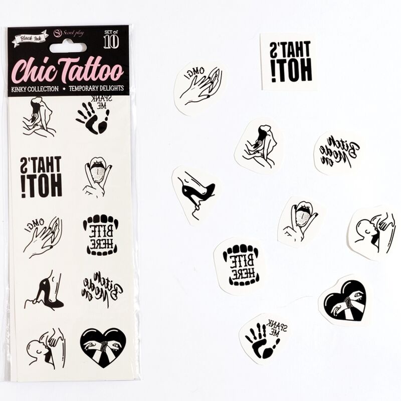 SECRETPLAY Kinky Collection: 10 tatuaggi temporanei