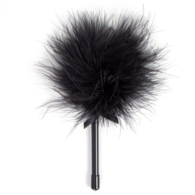 SECRET PLAY Mini Black Duster solletica pelle con piume