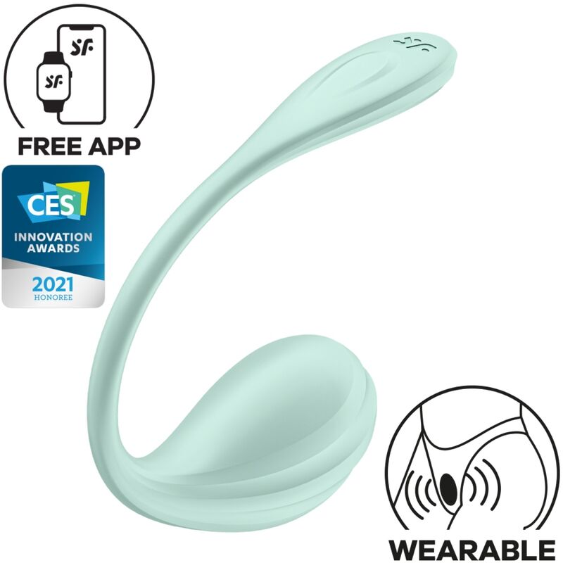 Satisfyer Smooth Petal vibratore per il clitoride, verde acqua