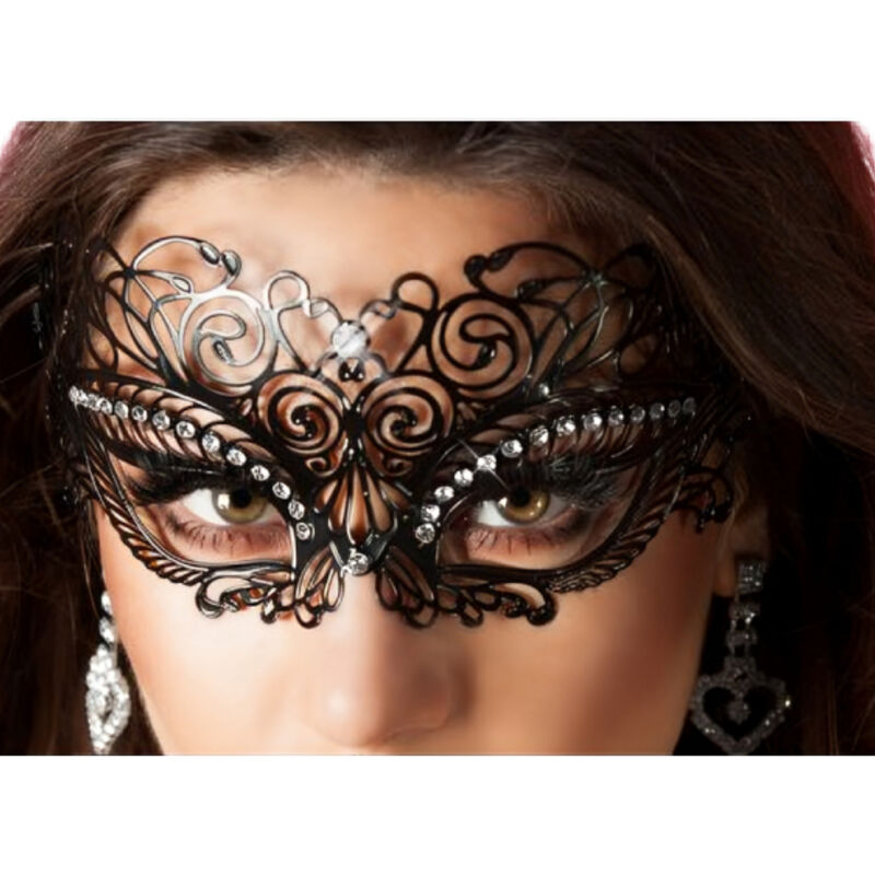 CHILIROSE CR 3706 maschera nera per gli occhi con cristalli