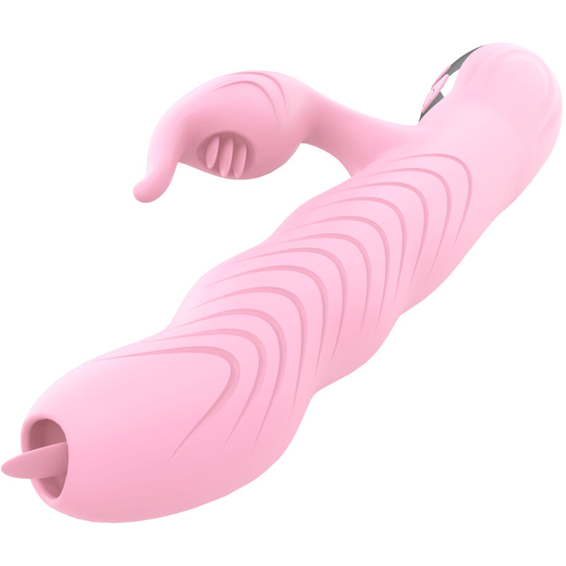 Vibratore thrusting con doppia linguetta e funzione calore rosa ARMONY