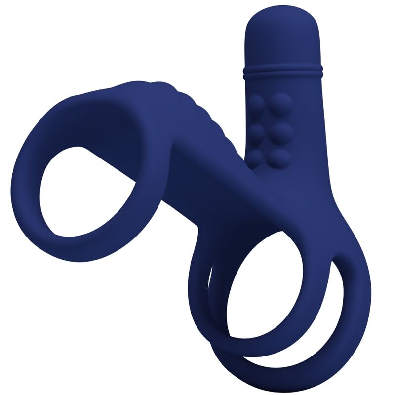 Pretty Love Elish anello vibrante per il pene con prolunga, blu