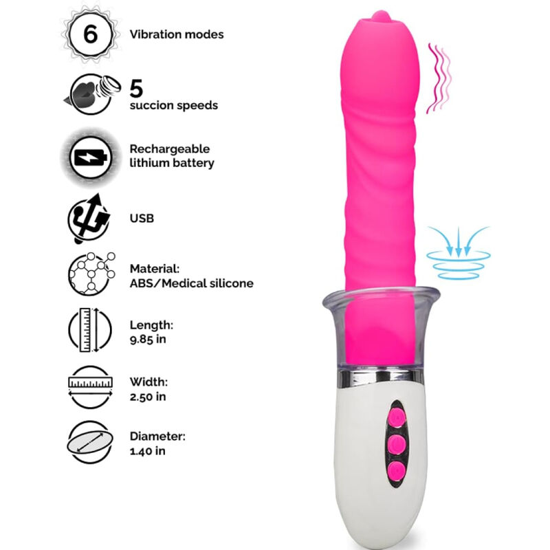 Vibratore succhiante con funzione di penetrazione e lingua per orgasmi intensi ARMONY