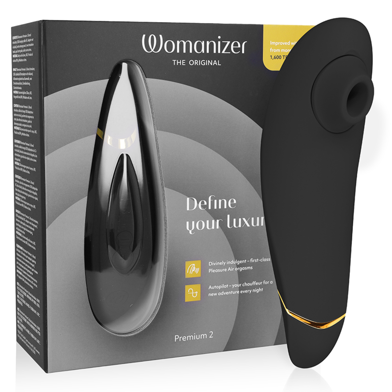 Womanizer Premium 2 vibratore a onde di pressione, nero