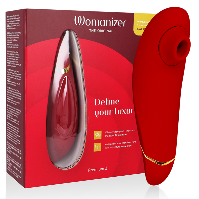 Womanizer Premium 2 stimolatore a onde di pressione, bordeaux