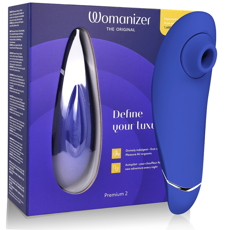 Womanizer Premium 2 stimolatore a onde di pressione, Blueberry