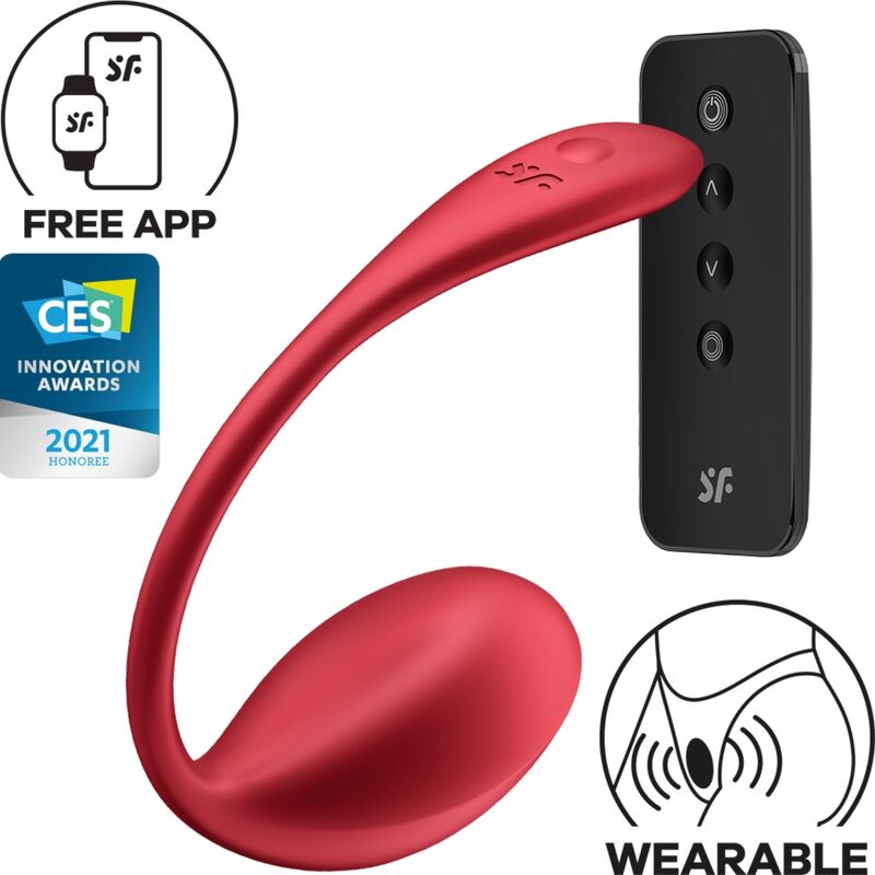 Vibratore per il punto G Satisfyer Shiny Petal con telecomando, rosso