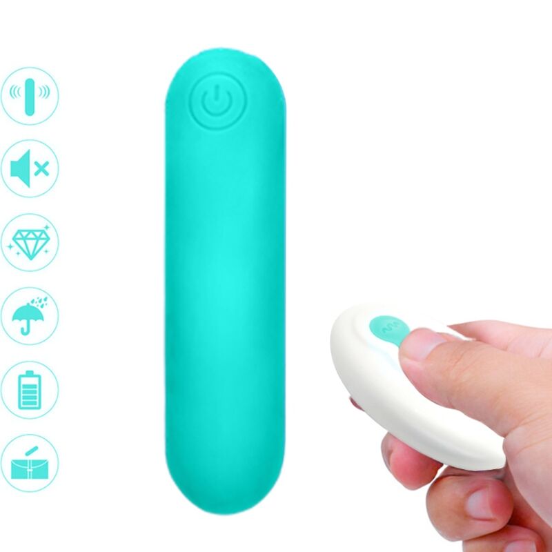Uovo vibrante con telecomando e 10 programmi in silicone verde ARMONY
