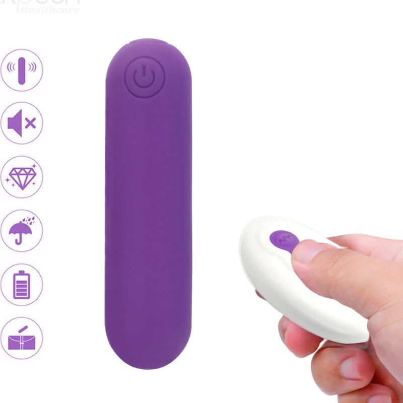 Uovo vibrante viola in silicone con telecomando e 10 programmi ARMONY