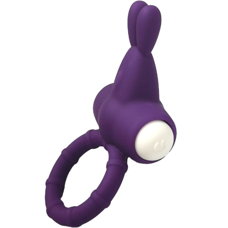 Anello vibrante per il pene con stimolazione del clitoride a forma di coniglietto, silicone viola ARMONY