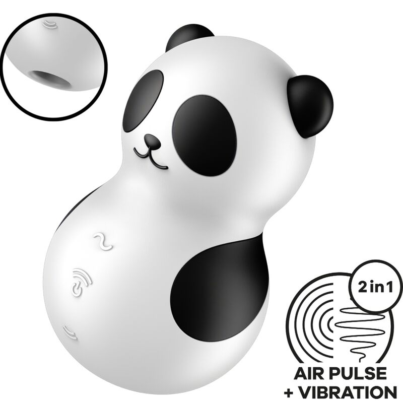 Satisfyer Pocket Panda stimolatore a onde di pressione nero e bianco