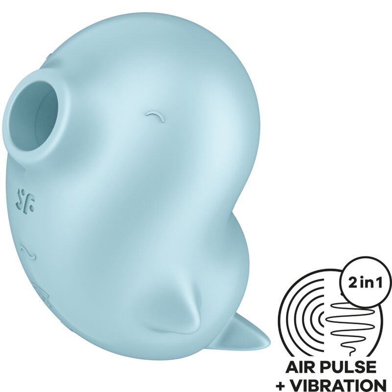 Satisfyer Sassy Seal vibratore a onde di pressione con vibrazione, blu