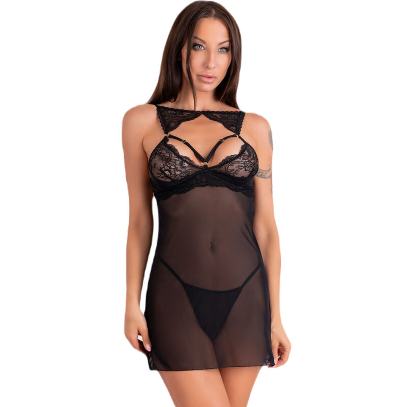 Completo lingerie Krolina di Livco Corsetti con babydoll e perizoma · Taglia: L/XL