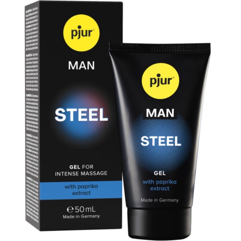 Gel da massaggio PJUR Man Steel con estratto di peperone, 50 ml