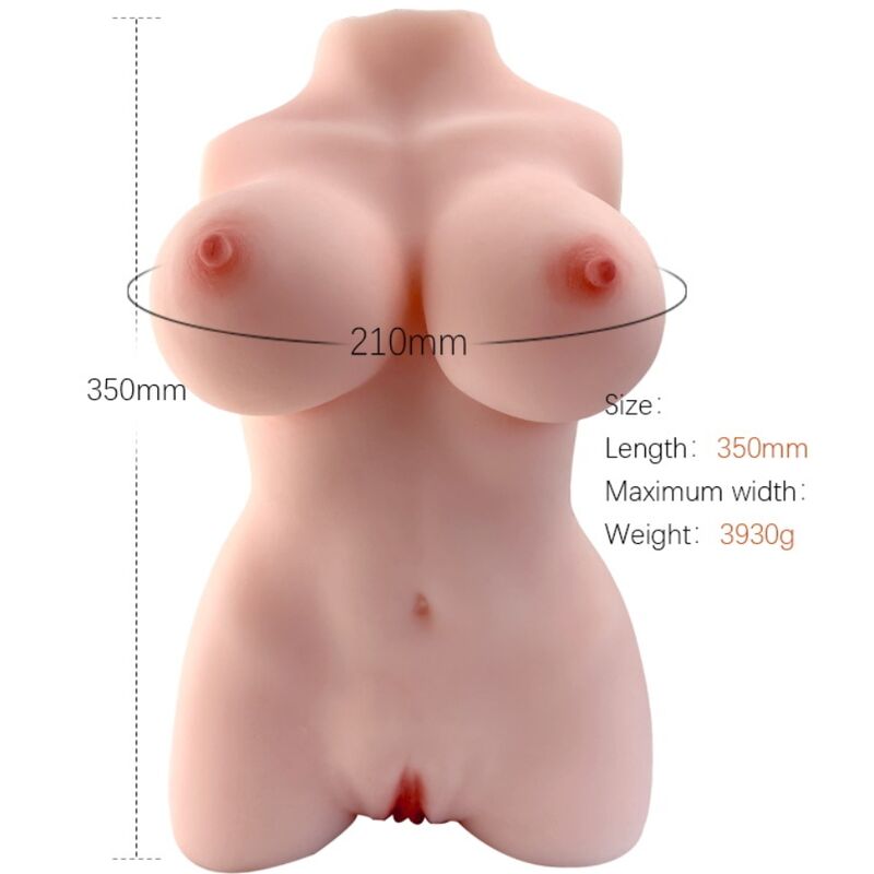 Torso masturbatore realistico in TPE con canale interno stimolante ARMONY