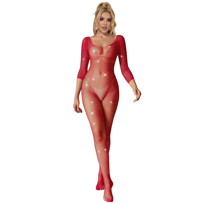 SUBBLIME body a rete con motivo a rombi, rosso, XS/M