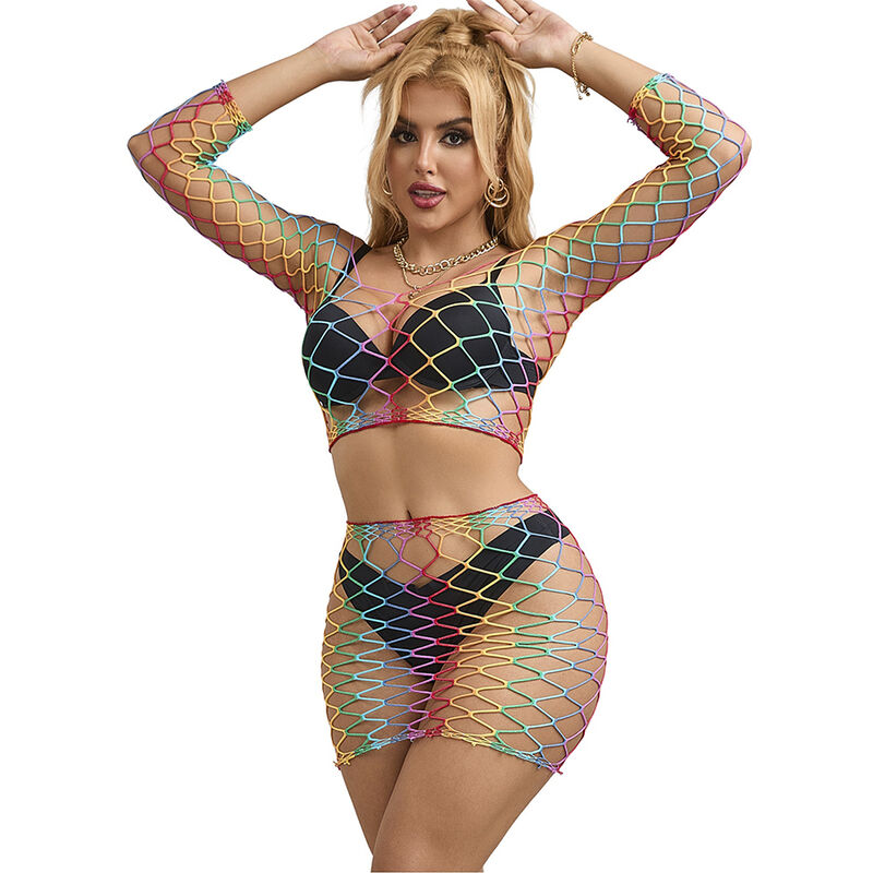 Set di lingerie arcobaleno SUBBLIME a maniche lunghe, taglia unica