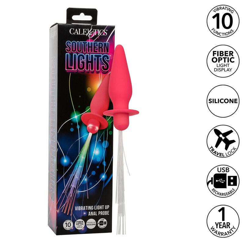 CalExotics Southern Lights plug anale vibrante con luci