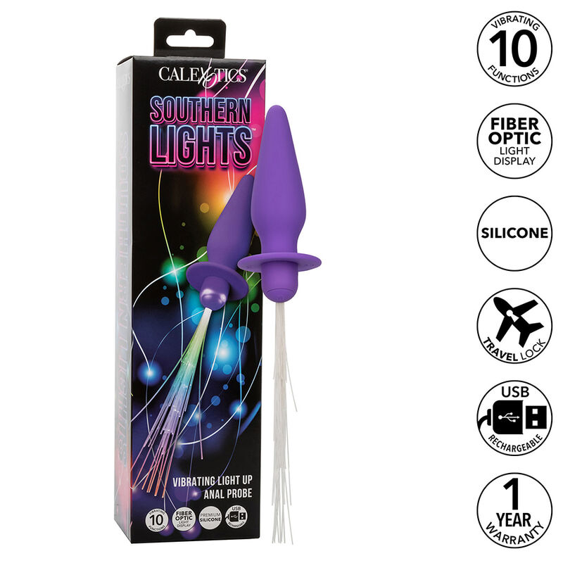 CalExotics Southern Lights plug anale vibrante con effetto luminoso